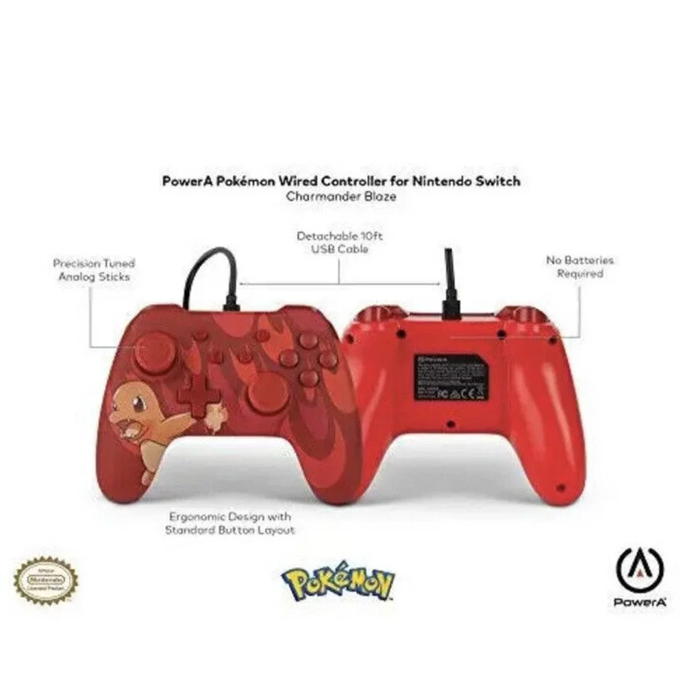 PowerA Wired Controller for Nintendo Switch - Pokémon: Charmander Blaze, Red